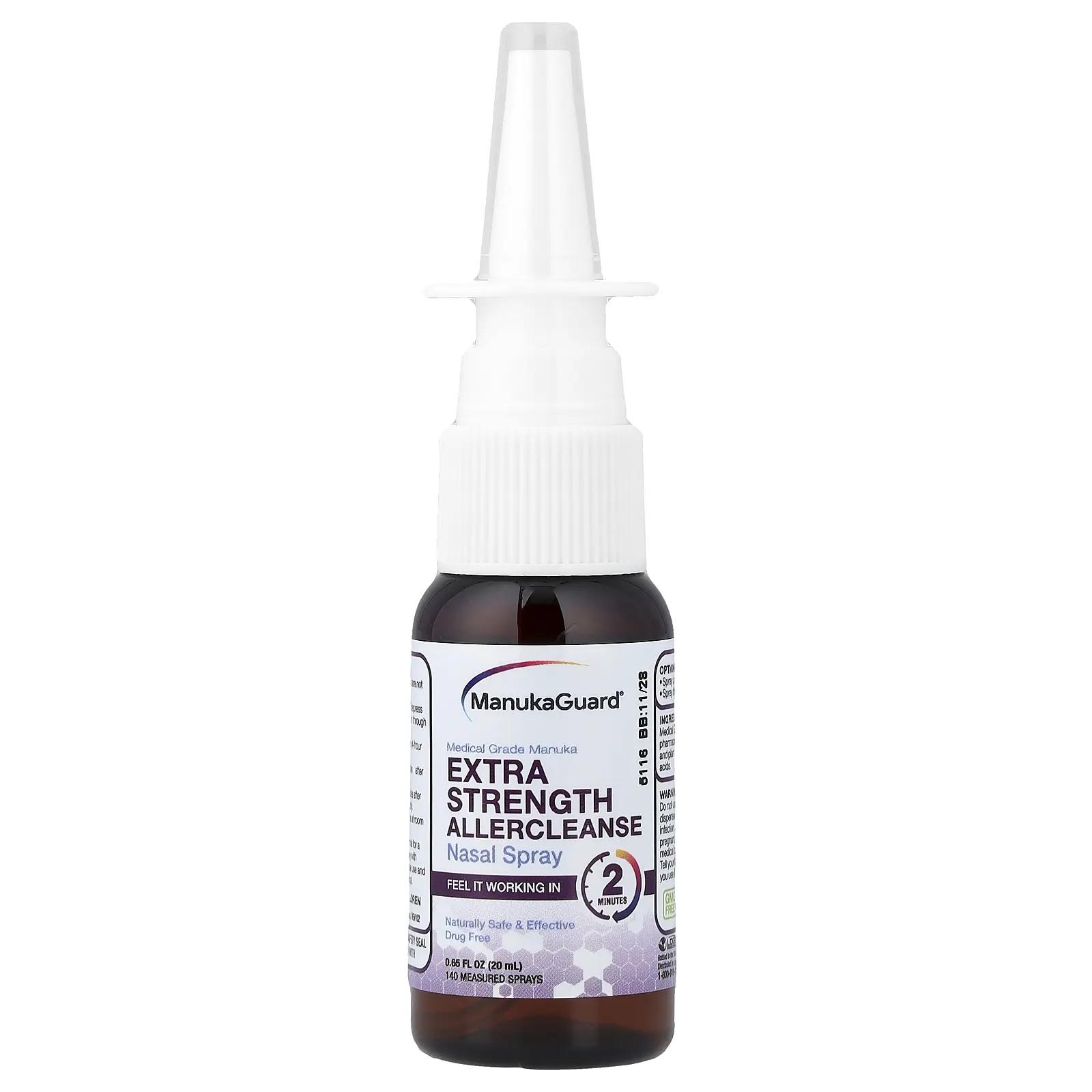 ManukaGuard Medical Grade Manuka, Allercleanse Nasal Spray, 0.65 fl oz (20 ml) | HSA/FSA Eligible