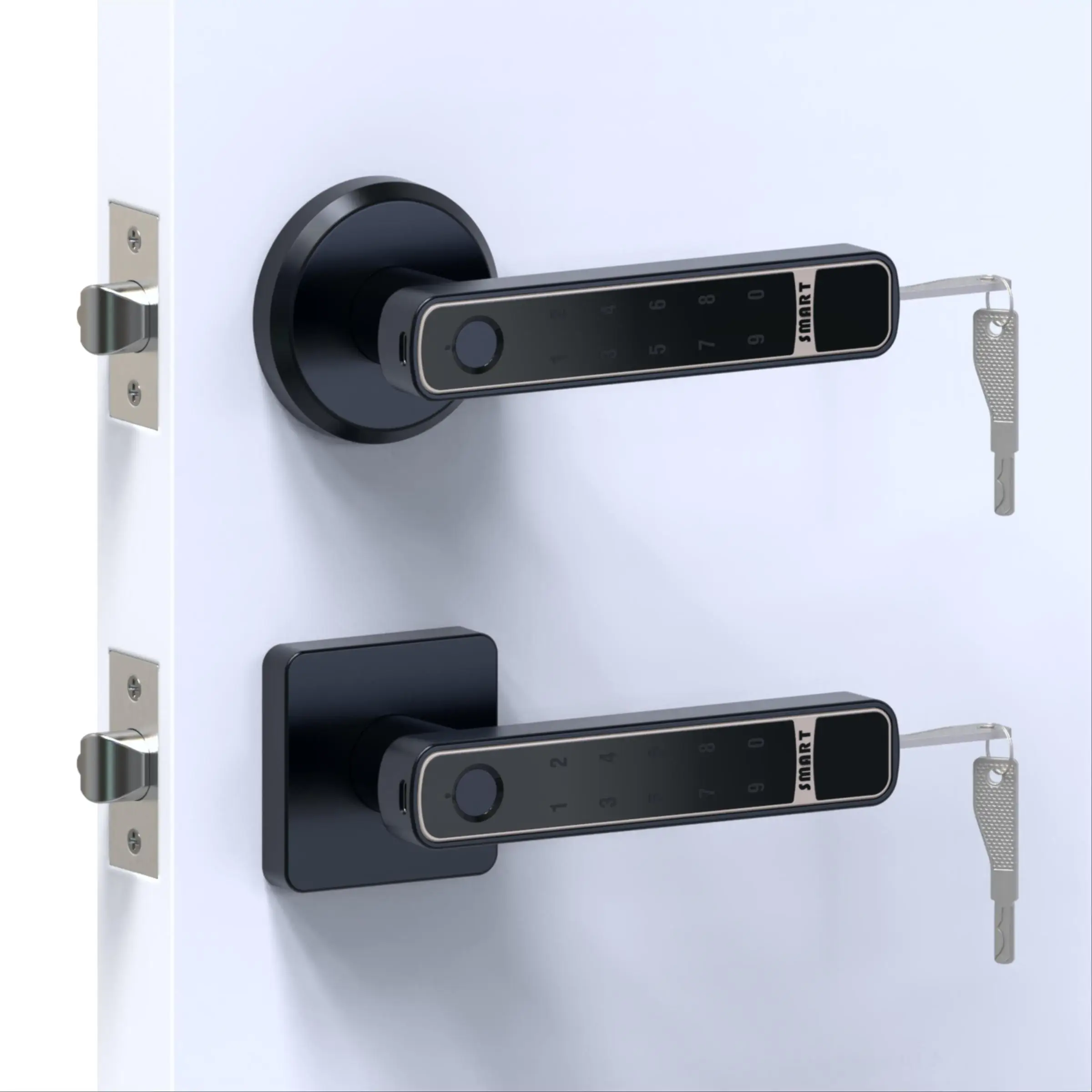 Fingerprint Smart Lock, Keyless Entry Handle Lock, Fingerprint Electric Door Lock, Easy To Install Smart Door Locks for Home & Office