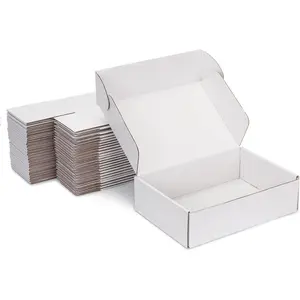 White Small Shipping Boxes - 10 Pack Corrugated Cardboard Mailer Boxes, Paper Box for Packaging, Mailing, Gift Giving | Sturdy, Recyclable, Perfect for Small Business Supplies, Ecommerce