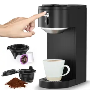 COWSAR 2-in-1 Coffee Maker,One-Touch Switch, Double holders,14oz Water Reservoir,black