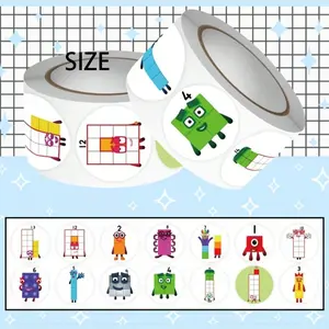Digital Stickers for Laptops, Phones, and Skateboards - Multi-color modular number stickers featuring numbers 0–9. Irregular shapes to aid learning, DIY crafts, and tech-themed decor (single-use)