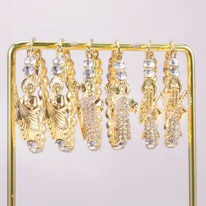 3 Set Hoop earrings - St. Jude + SAN Benito + Santa Muerte - Vintage elegance, charming feminine fashion accessory, Mexican Catholic - ideal gift for special occasions