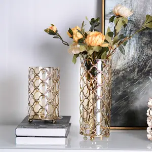 Golden Glass Flower Vase