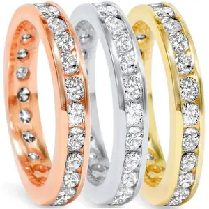 1.50Ct Diamond Channel Set Wedding Ring in 14K White Yellow or Rose Gold