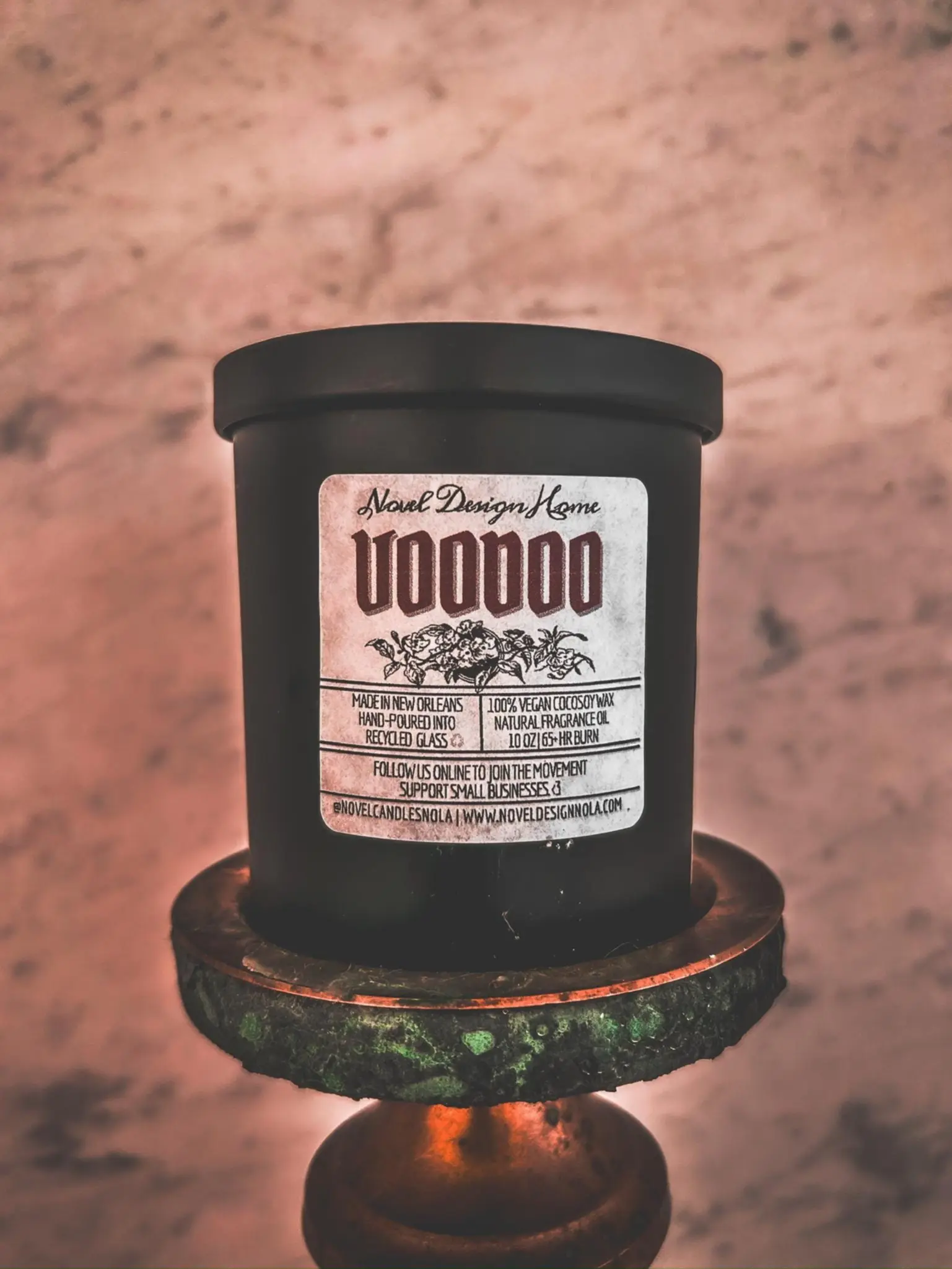 VOODOO Candle: Apple Cinnamon Palo Santo Sage Scented Soy Wax, New Orleans Themed Halloween Fall Candle