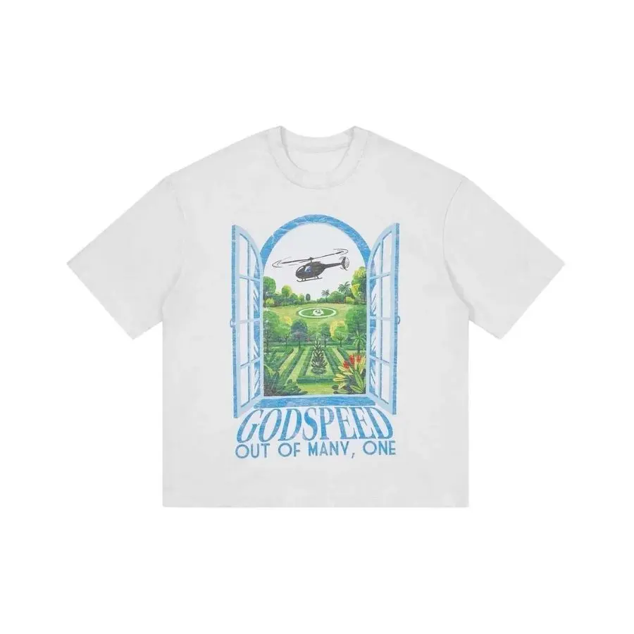 New G0dspeed Graphic T-Shirt, Y2K Streetwear Tee, Vintage Print Cotton Short Sleeve Top, Hip Hop Casual Unisex Summer Tee, Retro Graphic Shirt For Men, Women