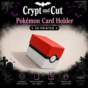 Pokémon Card Holder Box | 3D Printed Trading Card Storage | Poké Ball Inspired Deck Case | Pokémon Collector Gift