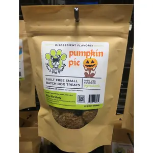 Pumpkin Biscuits - All Natural "Pumpkin" Dog & Puppy Treats - Disobedient Biscuits 6 oz. Pouch