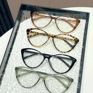 4-Pack Cat Eye Decorative Glasses for Women Transparent Lens Eyewear Stylish Lightweight Frame for Daily & Party Wear Perfect Computer Accessory One-Piece Pullover Hat with Neckband