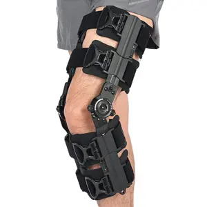 Hinged Knee Brace Fits Left or Right Leg - Adjustable ROM Support for Post-Op Recovery, Medical Grade Stabilizer with Locking Dial