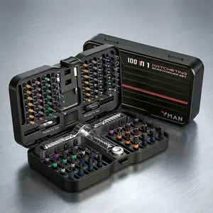 100-Piece Magnetic Screwdriver Set, S2 Steel Tips, Flexible Shaft, DIY Furniture Assembly, Precision Electrical Repair, Valentine's Gift, Magnetic Screwdriver Tools