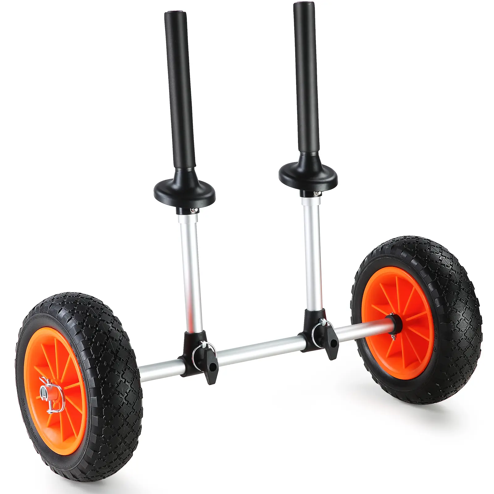 【summerfinds】VEVOR Outdoor Heavy-Duty Kayak Cart, 280 lbs Load Capacity, Detachable Canoe Trolley with 10in Tires, Adjustable Width, Top Foam Protection, Compatible with Kayaks Having 2.54mm+ Drain Holes, Car Roof Rack Accessory, Father's Day Gift, Sport,