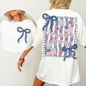 American Honey Coquette 4th Of July T Shirt, Girly Memorial Day T Shirt, Vintage Usa T Shirt, Independence Day T Shirt, Land Of The Free, Merica 4th Of July T Shirt, 4th Of July Outfits For Women, 4th Of July, 4th Of July Shirt, 4th Of July Shirt Unisex..