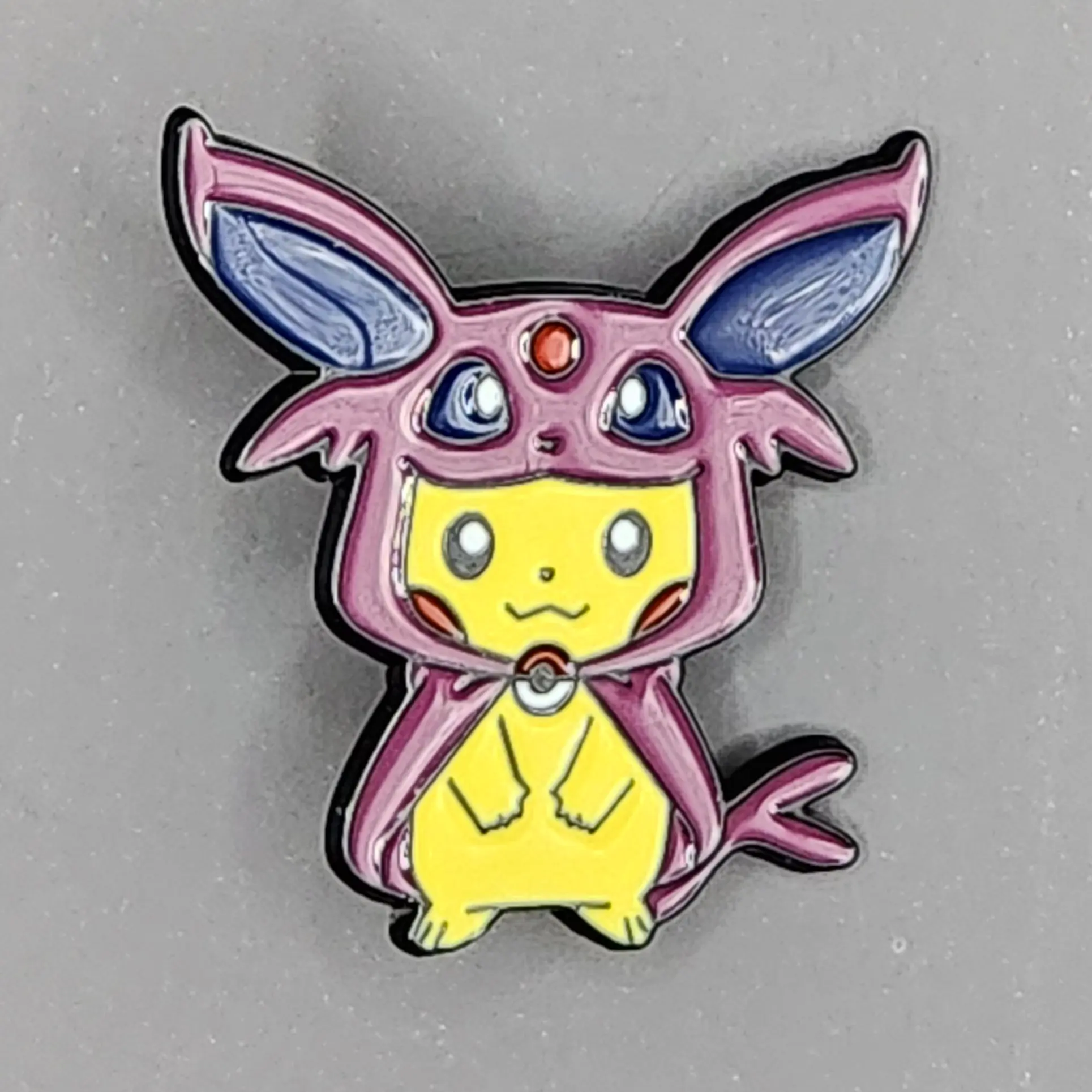 Poncho Wearing Pikachu - Espeon Enamel Pin