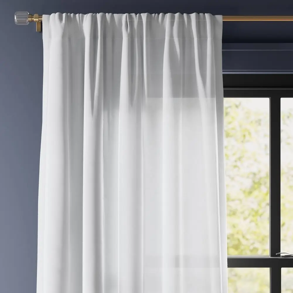 Threshold 2pk Farrah Light Filtering Curtain Panels - Rod Pocket, Machine Dry Iron Safe, Non-Chlorine Bleach Compatible