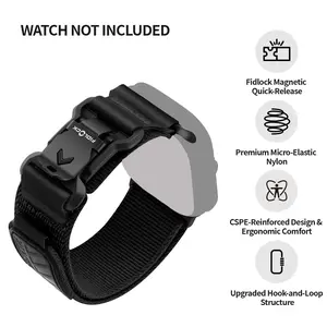 Bandletic Compatible with iWatch Bands for Men, Wide Soft Nylon Sport Loop with Magnetic Fidlock V-Buckle for iWatch 49mm(Ultra 3/2/1),46mm(11/10),45mm(9/8/7),44mm(SE3/SE2/SE/6/5/4),42mm(3/2/1)