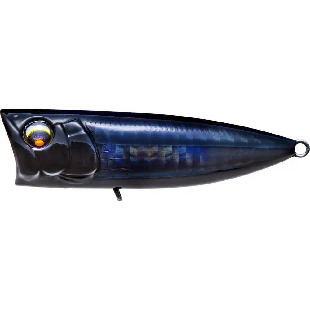 Pro Popper Topwater Lure 2.75 in - Holographic Fishing Bait for Surface Strikes with Magnetic Weight Transfer & Mylar Feather Tail