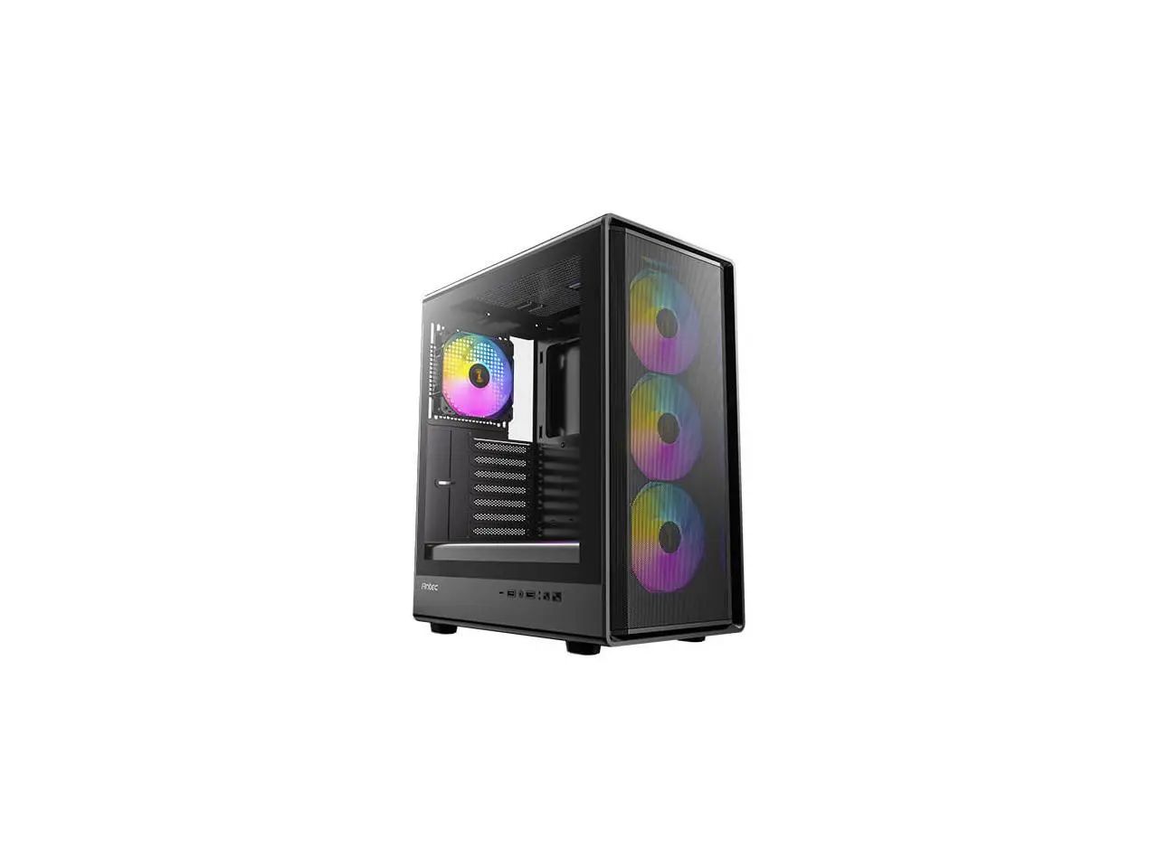 Antec P6 Neo ARGB, 4 PWM ARGB Fans Included, 240 mm Top Radiator Support, Type-C 3.2 Gen 2, Tool-Free Tempered Glass Side Panel, High Airflow, Mid-Tower ATX PC Case