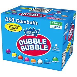 Dubble Bubble Fruit Gumballs 850 ct. A1Q Strawberry Snack