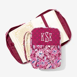 ML Marleylilly Monogrammed Bible Carrier - Elegant Floral Design with Handle & Wristlet for Easy Carrying - Personalized Monogram Option - Perfect for Church Services & Bible Studies