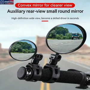 2PCS Bicycle Rear View Mirrors 2026 Trend 360° Adjustable Handlebar Mount Anti-Shake Wide Angle HD Acrylic Safety Mirrors for Road Bike MTB Cycling Commuting Outdoor Riding Safety Accessories Durable Bike Gear for Daily Use