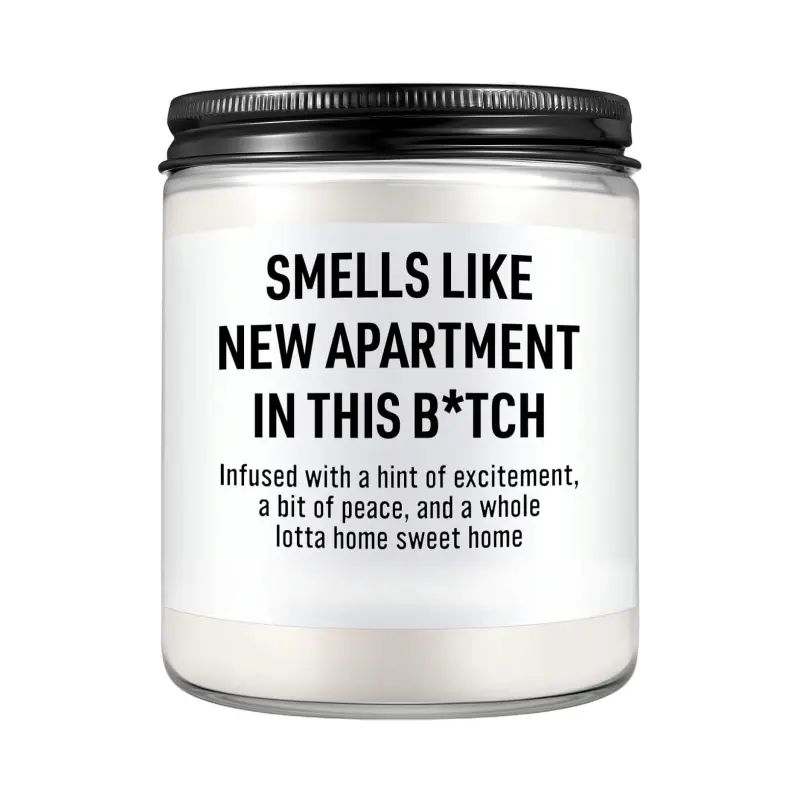 Funny Housewarming Floral Scented Candle, New Apartment Gifts, House Warming Gifts New Home for Men, Women, Couple, Family - First Apartment Essentials, 1st Apt. Must Haves - Closing Presents for Home Buyers
