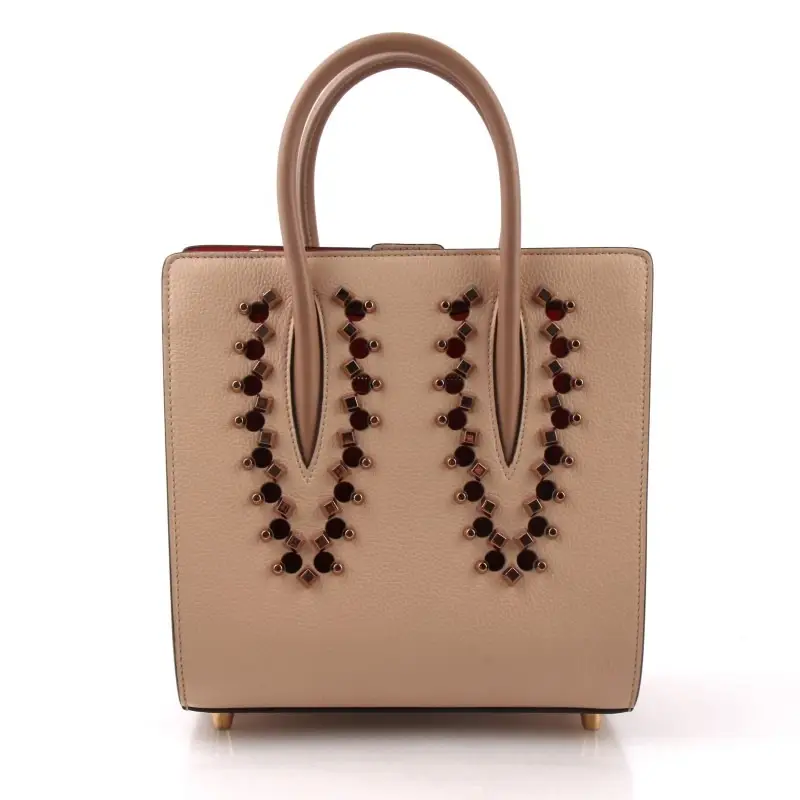 Pre-owned christian louboutin Leather tote bags Paloma Naturel Rose Gold Tote