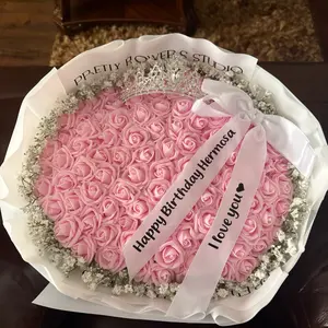 Artificial Flower Foam Bouquet, Birthday Bouquet - Handcrafted for All Occasions - Perfect Mother's Day, Daughter Gifts & Decor