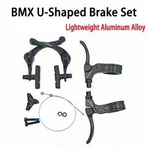 Ultra-Light Aluminum Alloy Bmx Brake Kit, Compatible U-Brake Handlebar Grip, Universal Bicycle Brake Rod, 22.2mm Diameter