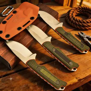 15017 Straight Fruit Knife with G10 Handle, CNC-Machined, Scabbard Included, High-End Kitchen Knives, Premium Gift Option