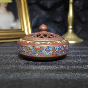 Ceramic Incense Burner Lotus pattern, 1 count ceramic incense holder,creative home decoration,home fragrance accessories (without incense)