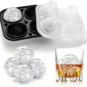 World Cup Football Large Ice Ball Mold, Coffee Ice Cube Tray, Round Ice Grid Mold, Perfect for Beverages and Drinks