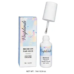 Waterproof Nail Glue for Press On Nails  Odorless, Long Lasting & Gentle on Natural Nails, Vosplends Brush-On Nail Glue