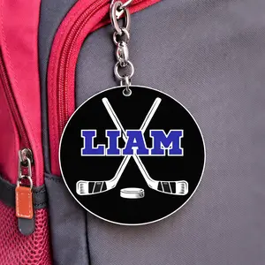 Hockey Keychain Custom Personalized Name Keychain