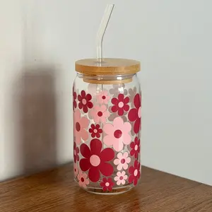 16 oz. Pink Burst Flowers Cup