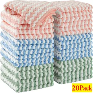 18 Pack Dish Cloth for Kitchen, 10"x10" Little Cleaning Towels Easy to Clean, Reusable Super Soft, High Absorbent, Quick-Drying