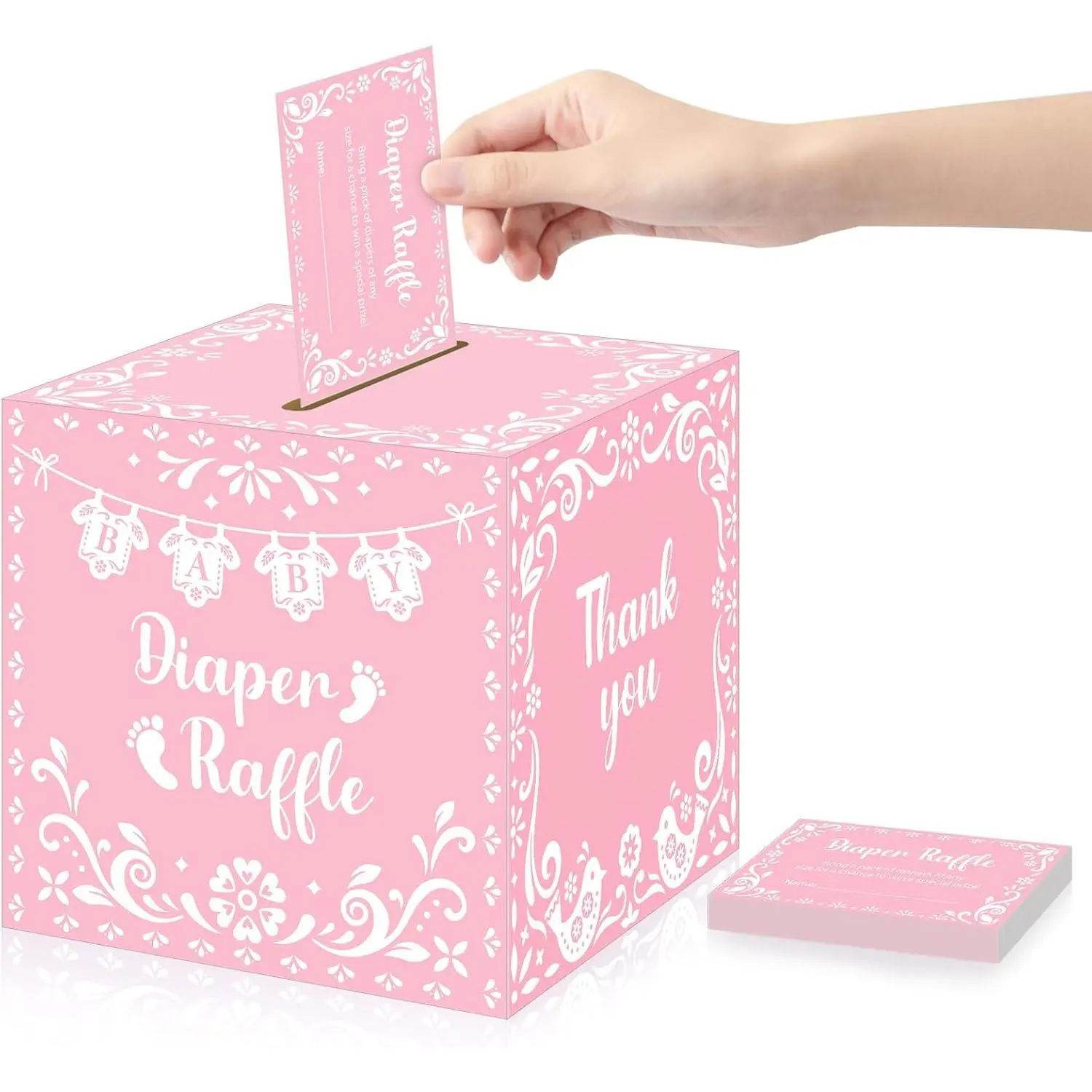 Cielito Lindo Diaper Raffle Tickets with Box - Mexican  Shower  Invitations 50 Diaper Raffle Tickets Set for  Shower &  Party Decoration ()