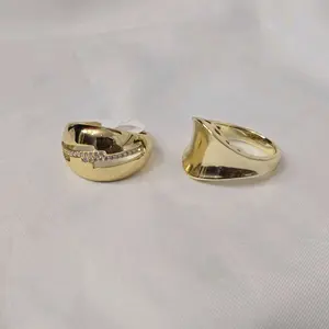 Gold Thick Rings in Various Sizes High-Quality Laminated Jewelry for Stylish Accessory
