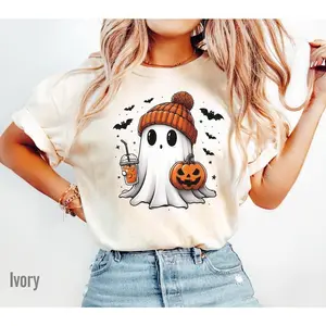 Halloween Ghost Comfort Colors Shirt, Cute Ghost Shirt, Womens Halloween Shirt, Cute Fall Shirt, Spooky Season Shirt, Gift For Halloween