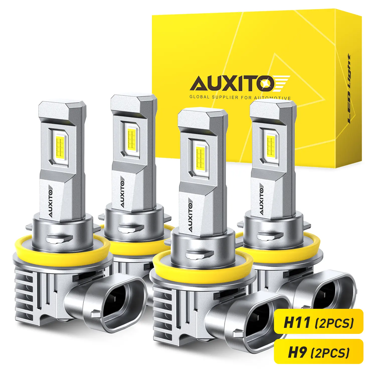AUXITO 2014-2020 Nissan Rogue-H9 High Beam+H11 Low Beam LED Headlight Bulbs,H11 Fog Light,30000LM 6500K Cool White,60,000Hrs Long Service Life,No error,CANBUS Ready,No Flickering, Plug and Play