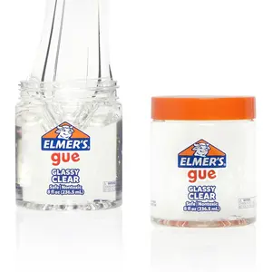 Gue Pre Made Slime, Glassy Clear Slime, Great for Mixing in Add-ins, 2 Count