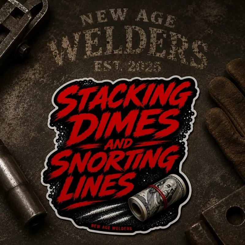 Stacking Dimes & Snorting Lines Vinyl Sticker (2” x 1.9”)