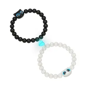 Adjustable Heart Rate Couples Bracelet Set (2-Piece Set) — Trendy Couple's Jewelry, Perfect for Daily Wear & Parties, Birthday Gift Set for Couples