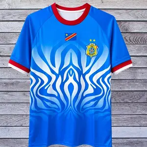 DR Congo Soccer Jersey Blue – FECOFA Style Football Shirt, Premium Quality Sportswear 8LT