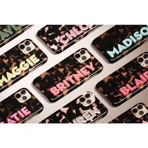 Personalised Side Name Tortoiseshell iPhone Case iPhone 17 Case Customised iPhone 13 Pro Case iPhone 12 Case iPhone 11 XS 8 7 Plus