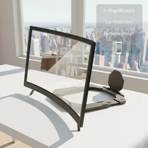 3D Mobile Screen Magnifier HD Eye Protection, Uncharged Portable Smartphone Amplifier with High Definition Lens, 178° Wide Viewing Angle, Foldable Design, Suitable for All Smartphones