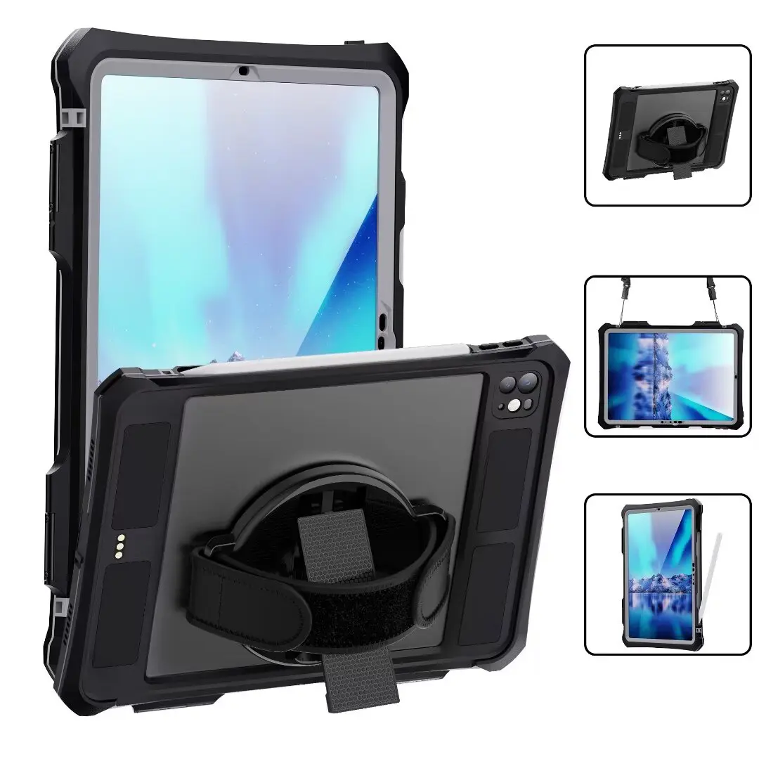 Waterproof Case for iPad Pro 11 Inch 2024 Full Body Protection Shockproof Dust-Proof with Pencil Holder Perfect Fit for iPad Pro 11 Inch 2024