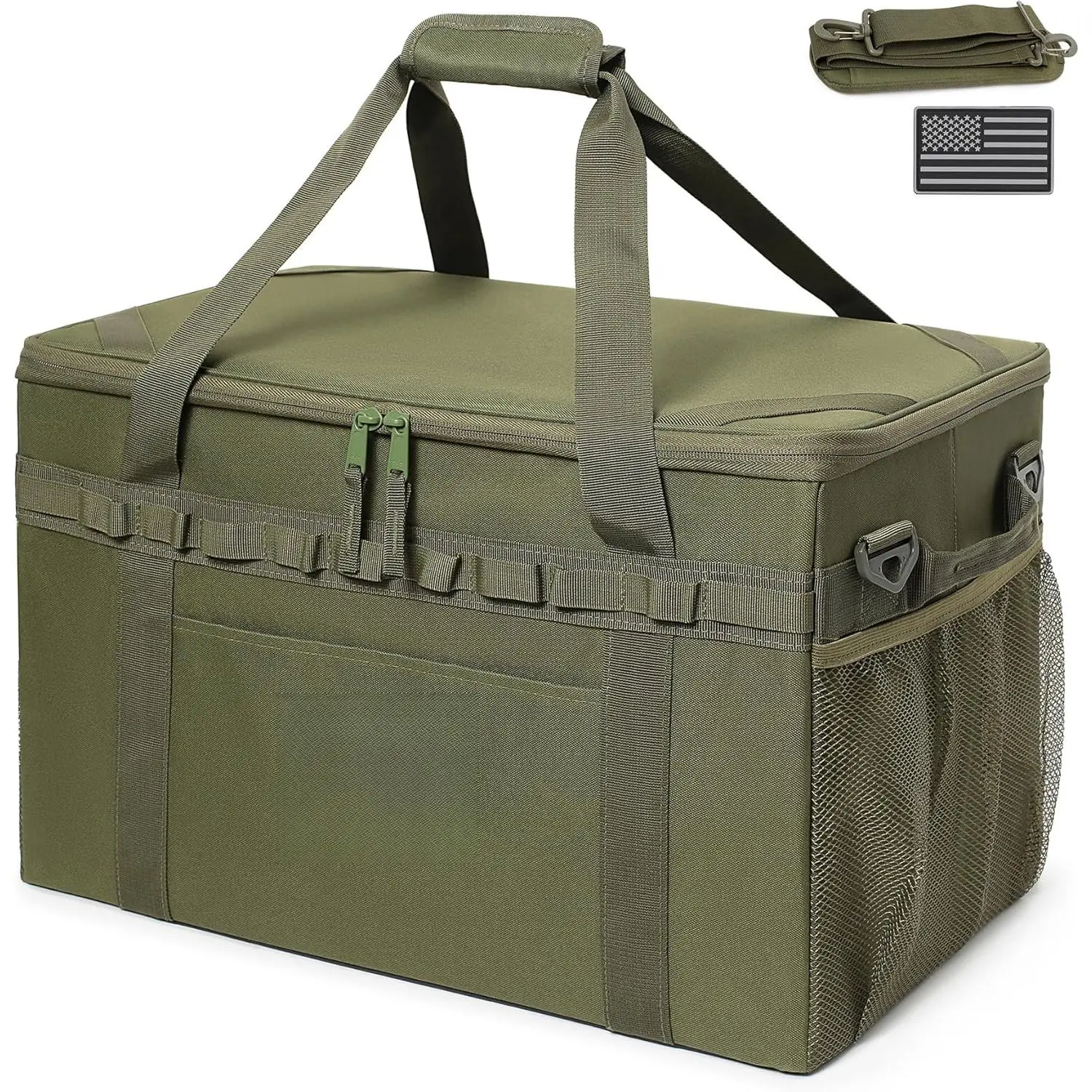 Tactical Camping Storage Bag Utility Tote Bag Camping Kitchen Organizer with Axe Holder & Shoulder Strap