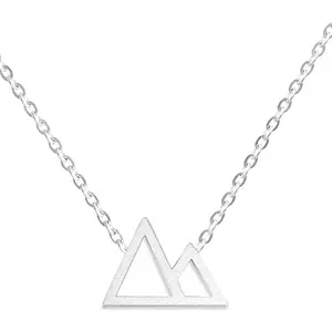 Altitude Boutique Simple Mountain Necklace for Women Nature Lovers, Skiers, Hikers Campers (Silver)