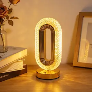 Touch Table Lamp Star Moon Shape, 3 Colors Bedside Crystal Lamp, Decorative Lamp, Cute Atmosphere LED Light, Suitable for Bedroom Living Room Office Dining Outdoor Camping, Home Decoration Lamp, USB Powered Lamp